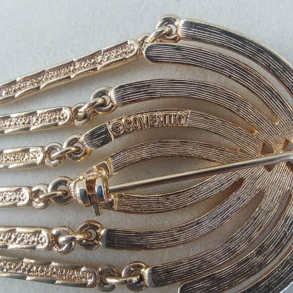 Sarah Coventry Brooch Vintage Mid Century Modern Gold Tone Articulated Sunburst - Picture 4 of 14